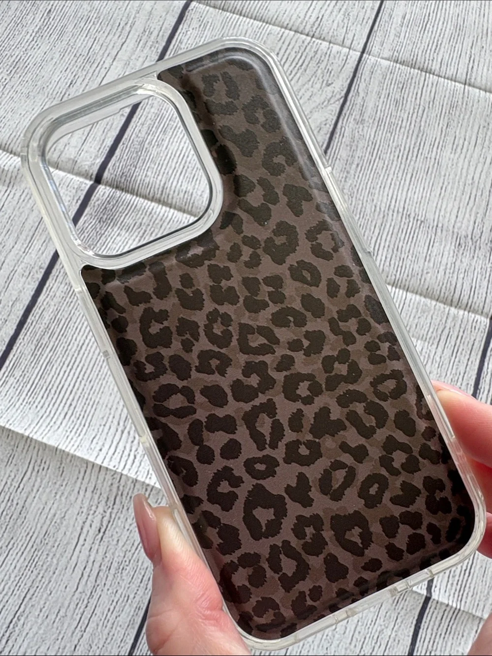 Walli Animal Print iPhone 16 Pro Clear Protective Case-Shadow Leopard Magnetic